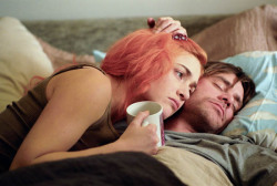 nsfwpale:  artirl:   &ldquo;You don’t tell me things, Joel. I’m an open book. I tell you everything, every damn, embarrassing thing.&rdquo; Eternal Sunshine of the Spotless Mind. Directed by Michel Gondry in 2004.    