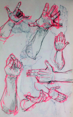 I drew a few hands during lunch.