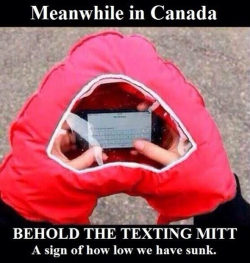 zombiepenguins:  myotpisgay:  nottheshepardyourelookingfor:  tabbybeard:  tramampoline:  baxtavius:  How low? This is really convenient, especially in Canada where it’s negative asshole degrees out. Besides, sometimes you do need your phone while walking