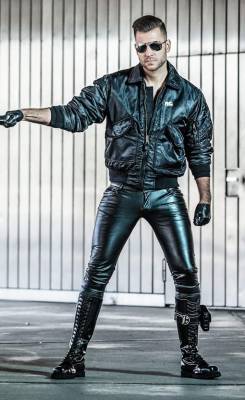 filthyinleather:  lthrboy31:  any time, any day,any where,.   absolutely - but lthrboy do you mean play with? fuck with? get beat up by? beat up? OR FIGHT?? so wanna fight this guy totally hard tough all leather stud…any weather ANY CONDITIONS the filthie