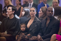 kimkanyekimye:  More of Kim, Kanye, North &amp; Kris front row at the SS15 Givenchy Show in Paris 9/28/14