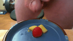 gaycumfood:  gaycumfood:  My Fruit video (fresh fruit, add my cum, then I eat), now also extracted to these animated gifs!  See this full video at Tumblr - http://gaycumfood.tumblr.com/post/44884646710/fruit-add-my-cum-eat-reposting-with-only MaleMotion