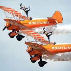 Just girls having fun  ;)  (the Breitling Wingwalkers perform at the Australian International Air Show)