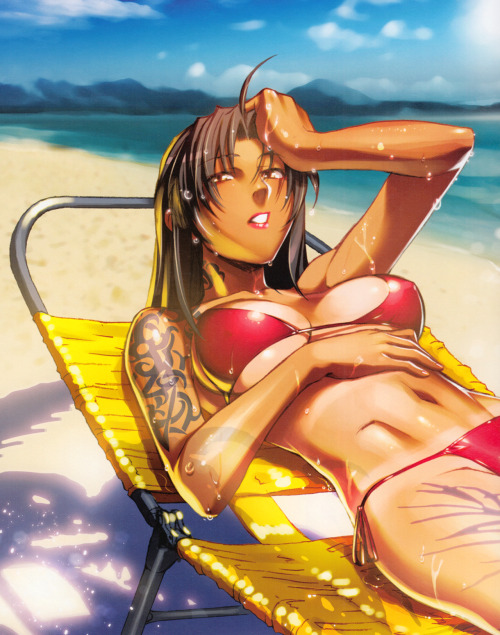 artbookisland:  Scan from “Onslaught - Black Lagoon Illustrations” by Rei Hiroe.Click the link for HD scan.