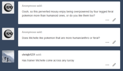 michelle-db:“I do have a weakness for feral Pokemon, but I won’t say no to adorable human like Pokemon like Lopunny, Gardevoir, Lucario, etc~  🧡  Also, answering your question, yes, I did find a Luxray the other night, I had no idea how strong