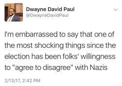 fullpraxisnow: (Link to Tweet)  “To be blunt: Nazism is democracy’s anti-matter. There is nothing about the ideology or its practice that is anything but corrosive to democratic institutions. Fascism is a cancer that turns democracy against itself