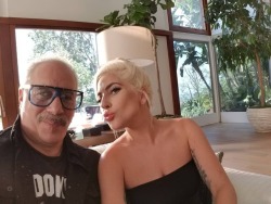 xojoanne:  July 17: Andrew Dice Clay, Bradley Cooper, Sam Elliott and Lady Gaga working in a   “A Star Is Born” interview.