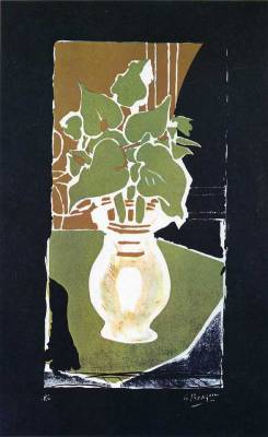 artist-braque: Leaves in color of light, Georges Braque Medium: lithography,paper 