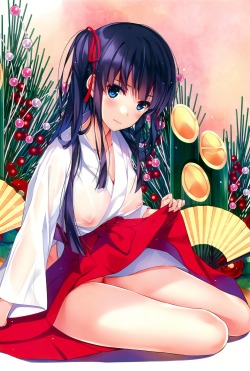 misaki kurehito miko nipples no bra nopan see through skirt lift wet clothes | #371339 | yande.re