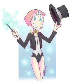 cubedcoconut:  Pearl channeling her inner Sardonyx    Updated this old drawing with some new colors. Tuxedo hype reblog!