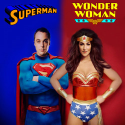wecouldbelongtogether:   JIM PARSONS as Superman | MAYIM BIALIK as Wonder Woman 