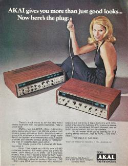 vintagebounty:  AKAI Stereo Receiver Vintage Advertisement, Penthouse 1974 “Now Here’s the Plug” Original: https://www.etsy.com/listing/120306253/akai-stereo-receiver-vintage 