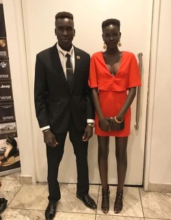 imageof1love:This beautiful Sudanese couple looks like they were dipped in the finest rich, dark chocolate.