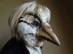 sixpenceee:  Creepy masks on Etsy: Paper mache bird maskBurlap scarecrowPale dragonPlague doctorAlien
