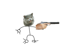 gnarlsmeowley:  dongstomper:  the-entire-furry-fandom:  sterks:  the-entire-furry-fandom:  dongstomper:  guys im a furry now this is my fursona guncat (he’s a cat and he has guns)  someone draw fanart please   Guncat looks so… strong… shaped like