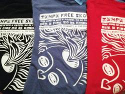 theaquabrat:  Gorilla Outfitters hosted a class on screen printing through Tampa Free Skool.  These are the gorgeous shirts everyone made.  Love em