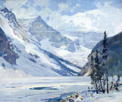 shear-in-spuh-rey-shuhn:BELMORE BROWNE  Lake Louise, Early Spring  Oil on Canvas25.25″ x 30.25″