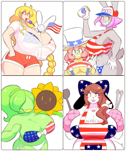 theycallhimcake:  Patriotism! Boobs! Here are those things mashed together. Happy 4th of July! 