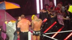 rwfan11:  …Orton and Kane take a blast to the face from Dean Ambrose! …..anyone else a bit jealous? Who wouldn’t want a blast to the face from Dean! haha ;-) &lt;love that freeze frame style action shot of the mustard in the first pic! Looks like
