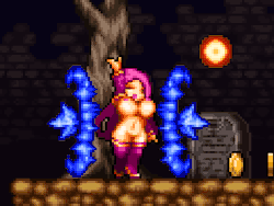 Cute oppai succubus blasted an area of effect spell that looks she might have just had an orgasm.