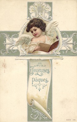 cartespostalesantiques:  Joyeuses Paques. Mailed French Vintage postcard. 