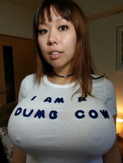 mommydearestthings:  whores-bible:A whore should be proud of the fact that she is willing to humiliate and degrade herself for the pleasure of men.  My shirt should read: “I am a Dumb Breeding Cow”