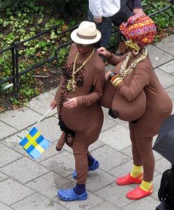 thisiswhiteculture:   lagos2bahia:  kamrongeorge:  androphilia:  Stockholm Pride Festival 2012 (in Sweden, “the country where racism is just a joke”)  sooo.. this is what they think of us?  This is so disgusting  For all you idiots that think racism
