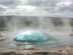 the-future-now:  A geyser in Iceland photographed right before erupting!! (via playfulshark on Reddit) #cool #iceland #geyser #nature #science #interesting #wow #awesome #fact Follow the-future-now on Tumblr and Instagram