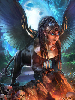 hidekee:  Sphinx by Reddress  Oooh it&rsquo;s always nice to find sphinx art i&rsquo;ve not seen. This is pretty awesome &lt;3