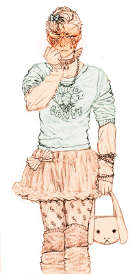 pechyenka:  commission sketch for ronnie!! okuyasu in fairy kei………….im crying……. 