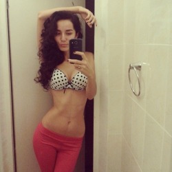 skinny brunette selfshot her young skinny body with real hot big breasts and thight booty