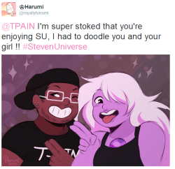 princessharumi:  A lot of people have been drawing T-Pain fanart and I wanted to doodle something for him too uvu Whether he sees it or not is okay, I’m just really excited that he’s enjoying SU ~ Link if you want to RT