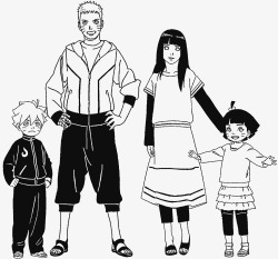  The Uzumaki Family:  Neji; Naruto; Hinata and Himawari 