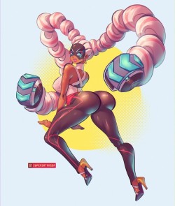 supersatansister: Took me long enough to draw this beauty!Twintelle form ARMS – Like my lewds? Support me on Patreon! (or reblog this post for free!) 