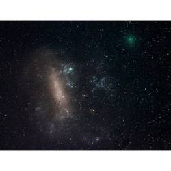 Close Comet and Large Magellanic Cloud #nasa #apod #comet #252plinear #greencoma #largemagellaniccloud #penworthham #south #australia #universe #interstellar #intergalactic #space #science #astronomy