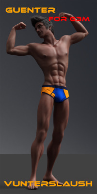Be sure to check out the brand new male character for G3M created by Vunter Slaush! Comes with head and body morphs and a choice of 8 tattoos! Ready for Daz Studio 4.9  Check the link for more! Guenter For G3M  http://renderoti.ca/Guenter-For-G3M