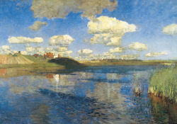 onereedyear:  Isaac Levitan (1860-1900) - Озеро. РусьThe Lake Rus’) , Levitan died while this painting was in progress. 