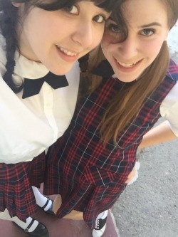 alexinspankingland:  alexinspankingland:  @aballycakes and I being adorable school girls during our shoot for Northern Spanking!  I miss her so much 😰