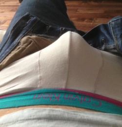 britishguysnaked:  Hung guy shows us his bulge and cock. He also compares sizes with his mate