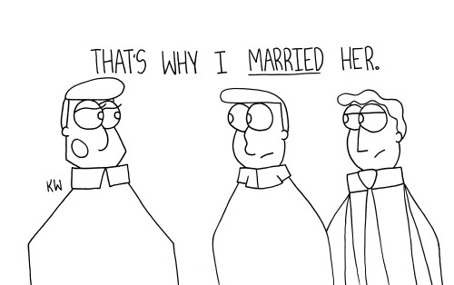 soggiefries:  alt-and-black:  thecrazytowncomics:  No One Forced You To Get Married  one of my coworkers said something like this and it made me think about married culture in the US. his wife had been out of town for the week and he was really excited