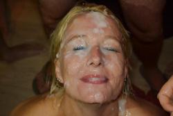 Lots of cum on face..