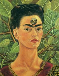 artist-frida:  Thinking About Death, 1943, Frida KahloMedium: oil,masonite