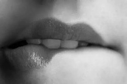 Biting lips 
