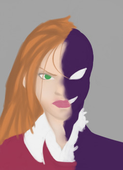 Coloring my redraw Gwen Tennyson.  Trying to do something I&rsquo;ve never done before too.  This is gonna be ugly as fuck. lol