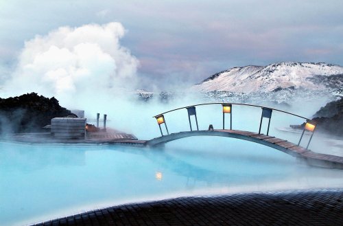 arpeggia:Blue Lagoon, Iceland“The Blue Lagoon is the result of an environmental accident formed during the installation and operation of the Svartsengi geothermal power plant in 1976. The spill created a surreal pool of blue water, geothermal seawater,