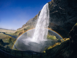 gopro:  Photo of the Day! How about a double-rainbow (you gotta look closely!) to start off your week? What a stunning display at Seljalandsfoss waterfall in Iceland. Image via Grace Park.