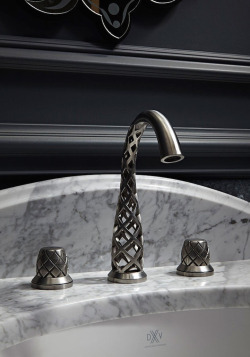 asylum-art-2:  arAmerican Standard  splashes out DXV line of  3D Printed metal faucets via: designboom north american plumbing and building product manufacturer american standard, revealed a ‘DXV‘  line of metal 3D printed faucets that revamp the