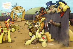 ask-wbm:  S05E06 - Appleloosa’s Wanking Contest Winner!So that’s how Braeburn hurt is hoovy. Atleast it was worth it!I wish I could make these quicker, but I see myself putting more effort into each coming episodes drawing. I hope everyones fine with