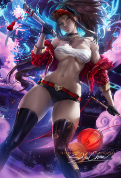 sakimichan:   My take on lunar new years variation for KDA Akali &lt;3 though she’d be  a cool fit for this theme &gt;;3 &lt;3sfw/nsfw psd,hd jpg,  video  process  etc- https://www.patreon.com/posts/24549625  