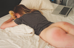 spankaway:  This was an interesting and somewhat unusual scene for us. I suppose you could call it a “forced therapy spanking.” Snow was having a difficult day - she was sore from yoga, super grumpy, and a little depressed. After a few hours of continuous